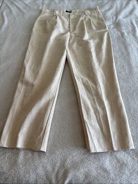 Vintage Dockers No Wrinkle Linen Cotton Pleated Pants 38 x 30 (Hemmed) EUC